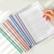 40pcs/30pcs/20pcs/10pcs/5pcs Retractable A4 Clear File Folder, Pull Rod Clip, Muted Color Water Drop Rod, Minimalist Document Folder, Resume Binder, High Capacity, Student Test Paper Clip, Expandable Document Organizer, Pastel Transparent Loose Leaf Binder, Mixed Color, Music Score Clip, School Certificate Holder, Open-Top Document Bag, Back To School Gift, Graduation Gift, Random Color - Multicolor - View 3