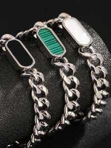 1 Stück Punk & Hip-Hop Stil Edelstahl Armband, geeignet für Männer zum Tragen auf Partys oder als Geschenk für Brüder/Freunde