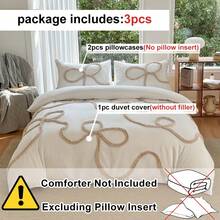 Soft & Comfortable 3 PiecesFloral Embroidered Duvet Cover Set, Breathable 100% Polyester Fabric, All-Season Zipper Closure, Machine Washable, Twin/Full/Queen/King - Bedroom Bedding Set (Duvet Insert Not Included) - White - View 4