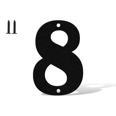 ShowMtheM 3-4-5-6 Inch Black Metal House Numbers And Letters, Garden Door Mailbox Decor Numbers With Nail Kit, Modern Address House Numbers, Applicable To Apartments Houses Streets Outdoor Signs