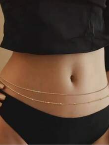 2 件时尚百搭球链腰链，适合女性日常穿着、海滩度假 - 簡約原子鏈2條 - 查看 1