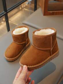 Botas de nieve para niños, Nuevo otoño/invierno, Zapatos para niños, Botas cálidas para niñas pequeñas, Botas de felpa suave de suela blanda para niños, Botas casuales cómodas y versátiles, Ligeras