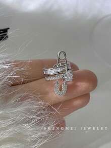 4 件套女士时尚耳环套装，奢华高端魅力耳环，可调节开口夹式耳钉，优雅的圣诞礼物 - 彩色 - 查看 6