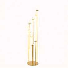 9-Arm Candle Holder, Floor Candelabra For Fireplace Decor, Gold/Black Metal Candle Stand For Pillar Tealight Candles, Suitable For Wedding, Christmas, Home Decor, Birthday Party - Multicolor - View 10