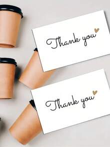 40 Count Glossy Thankful Gratitude Cards, English Language, Ideal For Birthday, Wedding, Small Business And Online Store Packaging Inserts, All Occasions, 3.5 X 2.1 Inches - one-size - View 2