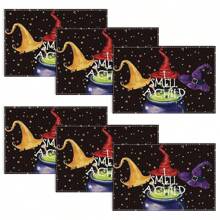Juego de 4/6/12 manteles individuales - Estampado de calabaza de terror, bruja y murciélago - Manteles individuales impresos creativos, resistentes al calor, decoración de mesa de cocina para Halloween, decoración de habitación, decoraciones de mesa para fiestas, mejorando la atmósfera festiva