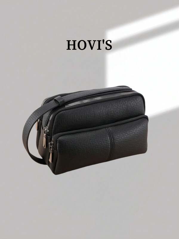 HOVI'S Casual clutch, geschikt voor woon-werkverkeer en reizen, grote capaciteit en multifunctioneel, combineert een modieuze uitstraling met draagbaarheid, geschikt als cadeau voor mannen