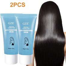 2pcs GZE Protein Straightening Cream, Halus dan Mudah Disisir, Sehat dan Kuat untuk Rambut Rusak, Tidak Menarik untuk Rambut Keriting dan Kusut - Royal Blue - View 4