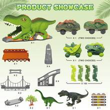 Dinosaur Slot Car Race Track Playset - Green - View 3
