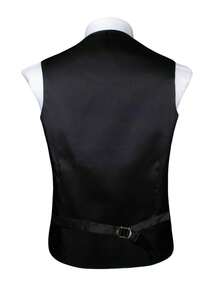Men's Casual Plaid Button Vest - Burnt Orange - View 2