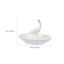 孔雀首饰托盘、情侣戒指架、装饰戒指盘、陶瓷首饰收纳盒、女士化妆托盘收纳盒旅行必备品返校宿舍收纳秋季装饰 - 彩色 - 查看 3