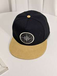 1 pieza Gorra de béisbol de ala plana con bordado de brújula, versátil gorra de béisbol para exteriores - brújula - Ver 2