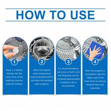 Washing Machine Cleaner Tablets - Deep Cleaning For Washer Tub, Removes Dirt & Odor, Daily Home Use - Multicolor - View 4