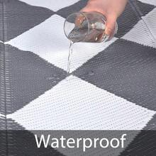 Outdoor Rug 9x18 Ft Waterproof Mat Reversible Outdoor Plastic Straw Rug Patio Rug Camping Rug Portable Outdoor Mat For RV Porch Balcony Backyard Picnic Beach Grey/White Diamond,6622460 - 白色 - 查看 9