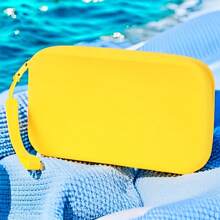 14 colores disponibles, bolsa de cosméticos de silicona lavable de gran capacidad, bolsa de playa, organizador de maquillaje, clutch de playa