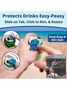 12pcs Beverage Can Opener, Colorful Beverage Can Protector Sleeves Suitable For Soda, Beer, Cola, Prevent Insects, Bees, Dust At Parties, Barbecues, Beaches