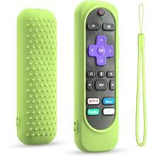 2 Pack Silicone Remote Cover For Roku TV Remote Silicone Case Cover Compatible With Most Roku Voice Remote Shockproof Washable Roku Remote Cover With Lanyard Pink+ Luminous Green - Hồng + Xanh lá cây sáng - Xem 7