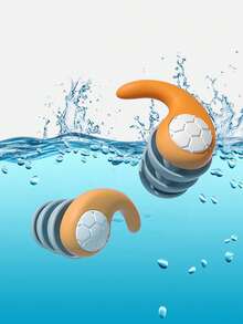 [1 Pair Reusable Sound-Blocking Earplugs] 1 Pair Silicone Earplugs, Comfortable & Durable, Premium Sound-Blocking Earbuds, Reusable For Swimming, Diving, Sleeping & Surfing, Unfragranced, Ear Care Product