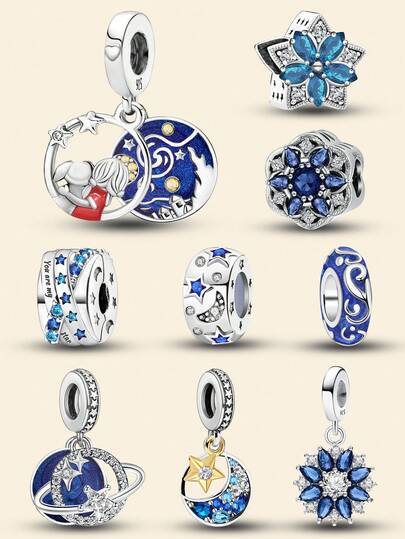 1pc 925 Sterling Silver Pendant Bead, Suitable For Women's Bracelets, Bangles, DIY Jewelry Making And Daily Outfit Matching, An Ideal Accessory For Girls