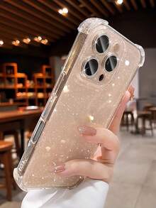 亮片奢华闪光透明软手机壳适用于 16 Pro Max 15 14 13 12 11 Pro Plus 16E 镜头保护套防水防震防摔防刮 - 無色 - 查看 2