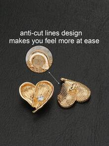 8颗/套 不对称心形条纹水钻金属纽扣，用途广泛，可用于衬衫、开衫、连衣裙、西装、外套、夹克、DIY鞋子、帽子、包包、礼品盒、手工艺品等。 - 彩色 - 查看 7