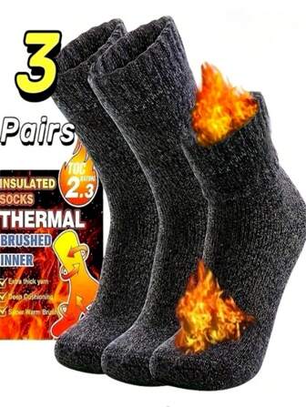 20/15/10/5/3/1 Pairs Men's Thick Winter Socks - Comfortable And Soft Christmas Gift For Dad, Suitable For Cold Weather, Long Socks Fit For Comfort In Cold Winter, Suitable For Various Occasions, Comfortable For Daily Life, Suitable For Cold Winters