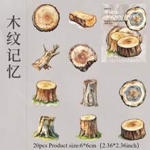 20pcs Mulun Wood Pile Theme Stickers Mobile Phone Stickers Item Decoration Stickers Handbook Material Stickers Premium Waterproof Vinyl Stickers For Scrapbooking, Journals, And Laptops - Decorative Scrapbook Supplies For Adults,For School Supplies,Back To School - Multicolor - View 14