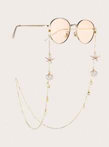 1/3 Peças Corrente de Óculos de Moda de Metal, Vários Estilos Incluindo Camelia, Trevo, Contas Pretas Elegantes, Estrela do Mar e Concha, Correntes de Óculos para Mulheres, Correntes Antiderrapantes e Cordões para Óculos de Leitura, Adequados para Viagens, Férias, Decoração de Óculos de Sol, Acessórios de Óculos, Ideal para Presentes de Aniversário, Festas, Feriados, Presente do Dia dos Namorados, Etc.