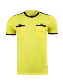 Men's Sport Referee Uniform, Football, Badminton, Table Tennis Training, Running Comfortable Sport Pocket Shirt, Breathable Short Sleeve T-Shirt
