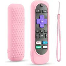 2 Pack Silicone Remote Cover For Roku TV Remote Silicone Case Cover Compatible With Most Roku Voice Remote Shockproof Washable Roku Remote Cover With Lanyard Pink+ Luminous Green - Hồng + Xanh lá cây sáng - Xem 6