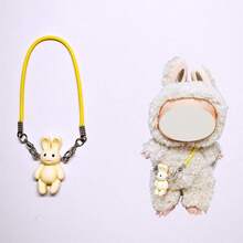 全新畅销娃娃屋迷你挂饰模型拉布布娃娃挂饰卡通兔子项链配件适用于拉布布 - 彩色 - 查看 4