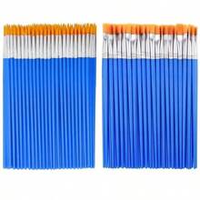 30 pièces/50 pièces/100 pièces Set de pinceaux à cheveux en nylon plats et pointus, convenant pour la peinture acrylique à l'huile professionnelle, l'aquarelle, la peinture de visage, l'art sur rocher, la manucure, l'artisanat, fournitures pour artistes et passe-temps