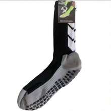 Kit 5 Pairs High Quality Non-Slip Cotton Soccer Socks High Top - preto branco azul cinza laranja - 查看 3