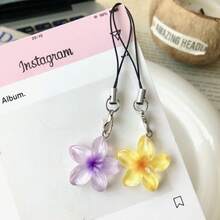 Dây đeo điện thoại bằng nhựa hoa cúc trong suốt, trang trí ba lô, mặt dây điện thoại dễ thương, đồ trang trí mềm mại nữ tính, quà tặng cho bạn bè/bạn gái, thích hợp cho điện thoại, máy ảnh, móc chìa khóa, cặp học sinh - Nhiều màu - Xem 18