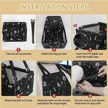 1 件舒适布艺宠物汽车旅行包、户外汽车座椅、可折叠涤纶宠物汽车座椅托架 - 便携式狗和猫篮，适用于车辆前排或后排座椅 - 防水旅行吊床和舒适观景窗，适合圣诞节和万圣节新年礼物装饰