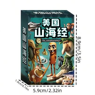 1 副 54 张意大利异国趣味扑克牌，包括 Tung Tung Sahur、Tralalero Tralala 和 Schimpansinni Bananini、扑克 - 奇怪的插图、耐用的家庭游戏纸板、班级聚会和派对娱乐、家庭纸牌游戏、有趣的卡片设计、坚固的卡片材料、团队活动、幽默的插图、持久的材料、社交聚会。