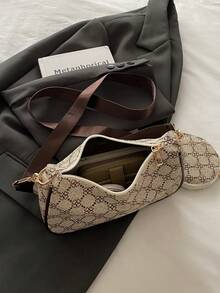 轻便、商务休闲几何印花流浪包拉链带零钱包，适合少女、女大学生、新秀和白领人士，非常适合办公室、大学、工作、商务、通勤、户外、旅行、郊游、女士包包带小钱包