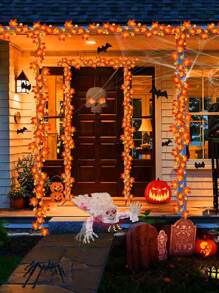 1 个感恩节枫叶南瓜 LED 灯串，10/20 LED 暖光装饰，南瓜和枫叶组合装饰灯串，AA 电池供电，适用于感恩节、万圣节装饰灯串、房间装饰、节日派对，南瓜枫叶 LED 装饰灯串（不含电池）万圣节装饰灯家居装饰派对装饰万圣节装饰房间装饰万圣节花园装饰礼物仙女