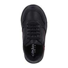 Zapato Escolar Negro Para Niño Con Cintas Elásticas Detalle Rojo Suela De Piso Corte Sintético Cómodo Y Fácil De Colocar - Negro - Ver 5