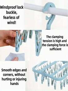 1pc Rotating 32-Clip Plastic Drying Rack, Multifunctional Clothes Hanger, Space-Saving Folding Hanger For Socks, Underwear And Small Garments, Suitable For Bedroom, Clothing Store, Birthday, Party, Thanksgiving, Friend, Christmas, New Year Gift