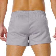 Mens Booty Shorts 3 Inch Inseam Athletic Workout Short Shorts For Men - Gray - View 5