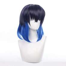 LShort Blue Black Cosplay Wig Halloween Costume Party Wig For Adult5001 - 橋平伊之助 - 查看 2