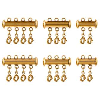 1 件不锈钢多层手链多股滑动锁扣手链项链连接器带跳环弹簧环扣管扣用于项链珠宝制作