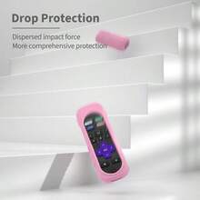 2 Pack Silicone Remote Cover For Roku TV Remote Silicone Case Cover Compatible With Most Roku Voice Remote Shockproof Washable Roku Remote Cover With Lanyard Pink+ Luminous Green - Hồng + Xanh lá cây sáng - Xem 4