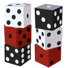 3/6 件 11 英寸赌场骰子礼品盒散装赌场主题派对用品装饰夜拉斯维加斯毕业舞会生日派对用品新年中心装饰游戏 - 彩色 - 查看 7