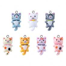 10/20/30 件可爱卡通猫树脂吊坠饰品，适合女性 DIY 日常手工耳环、手链、项链、钥匙扣、珠宝配饰 - 混色 - 查看 4