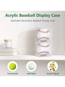 1pc Baseball Display Case, 1 Pack, UV-Protected Sports Collectible Baseball Stand Acrylic Cube Souvenir Display Case, Official Baseball Autographed Display Case, Fits Official Size Baseball, Baseball Not Included,Merry Christmas,Christmas ,Xmas - Multicolor - View 4