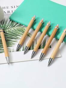 1pc/10pcs/30pcs/50pcs Personalized Wooden Pen With Engraved Name Or Logo, Creative & Exquisite Gift, Suitable For Christmas, Family, Friends, Women, Men,School Supplies,Back To School - Multicolor - View 7