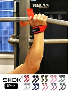 SKDK 1 Par de Muñequeras de Levantamiento de Pesas SKDK con Manijas Extras - Muñequeras de Malla para Fitness para Dominadas, Entrenamiento de Fuerza y Culturismo - Múltiples Colores, Esenciales para Culturismo | Muñequeras Ajustables | Soporte de Muñeca de Malla, Accesorios de Muñequeras de Levantamiento de Pesas para Gimnasio