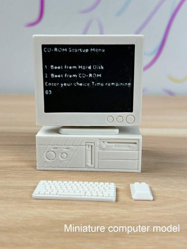 Miniatur Puppenhaus altmodischer Computer Modell, Desktop-PC Maßstabsmodell, Halloween Geschenk, Studio Szene Dekoration, Rollenspiel-Requisite, Tastatur Modell, Geschenk für Ingenieure